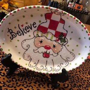 Whimsical Oval Santa Platter